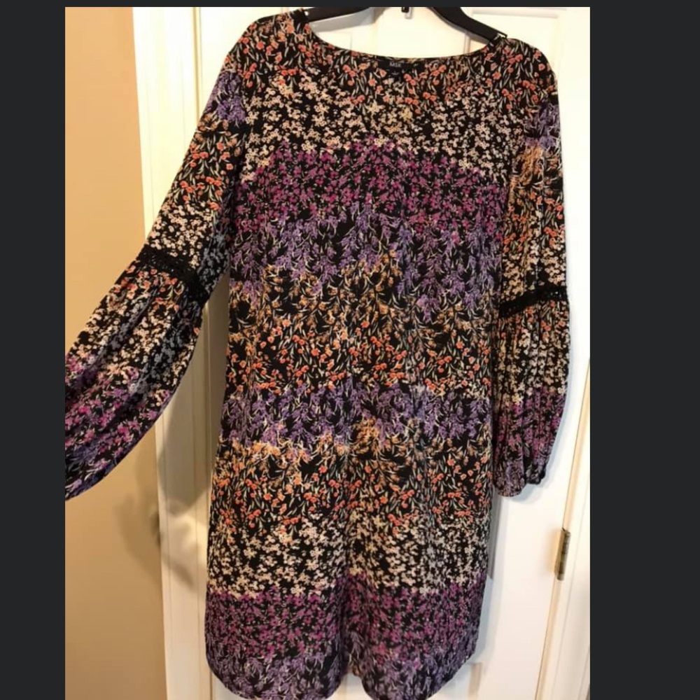 Multi-color chiffon tunic dress